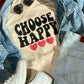 Choose Happy with Hearts Graphic Tee